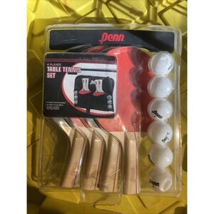 Penn 4 Player Table Tennis Set 4 Paddles 6 Balls & Bag Ping Pong New In Box‎